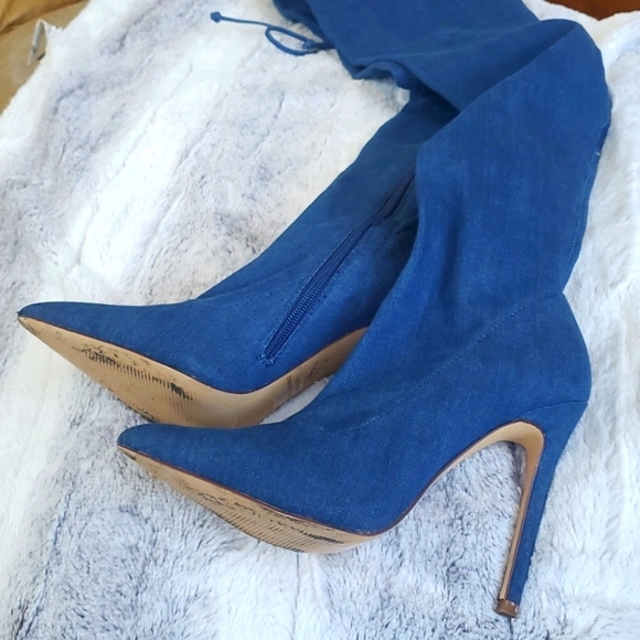 Liliana denim thigh high boots - Picture 3 of 8